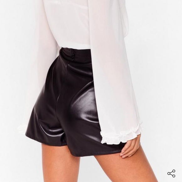 Nasty Gal High Waisted Faux Leather Shorts - Picture 9 of 9